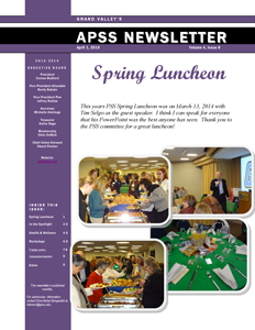 April 2014 Newsletter First Page