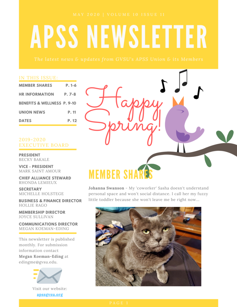May 2020 Newsletter front page