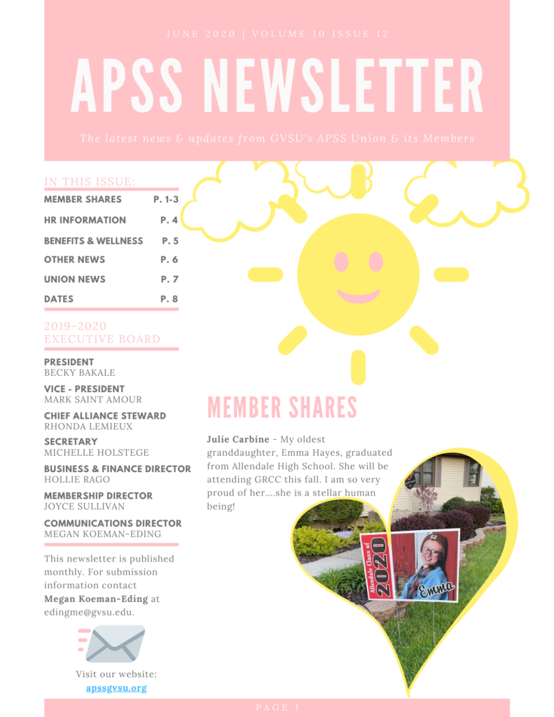 June 2020 Newsletter front page