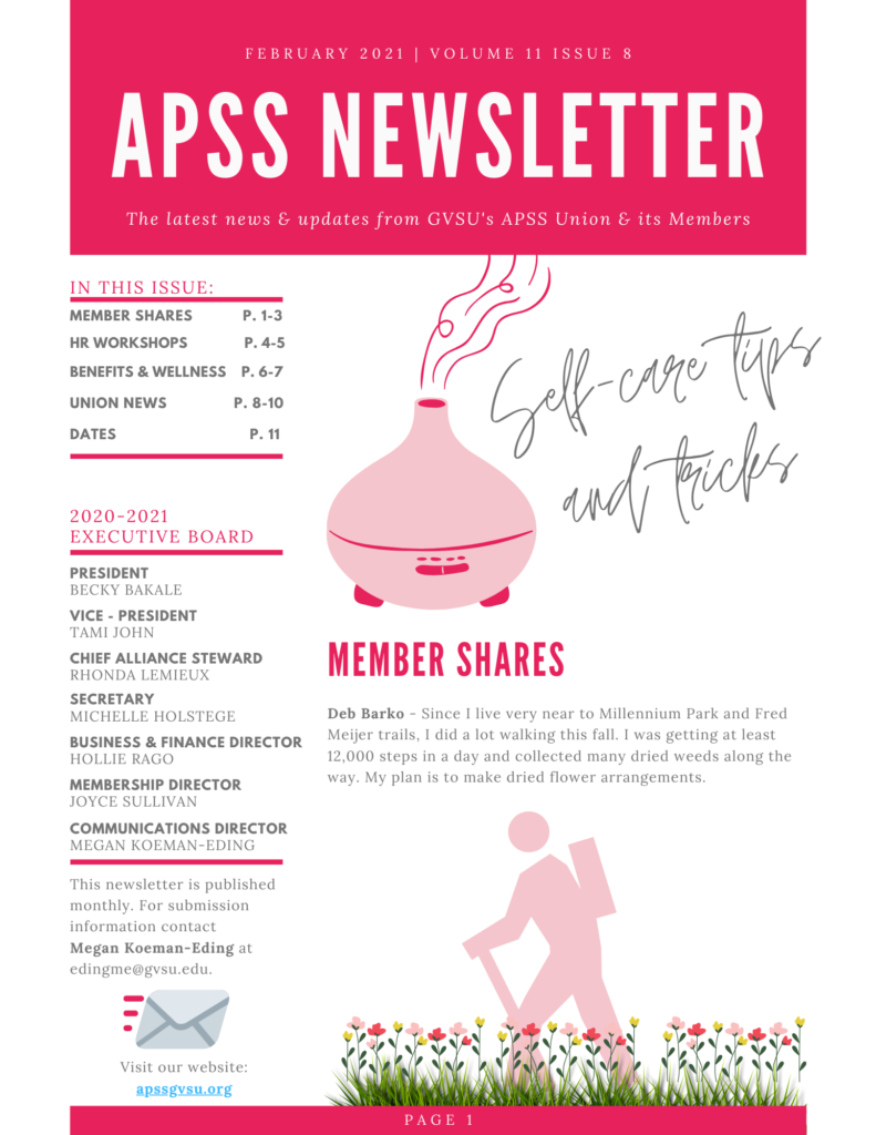 APSS February 2021 Newsletter Front Page