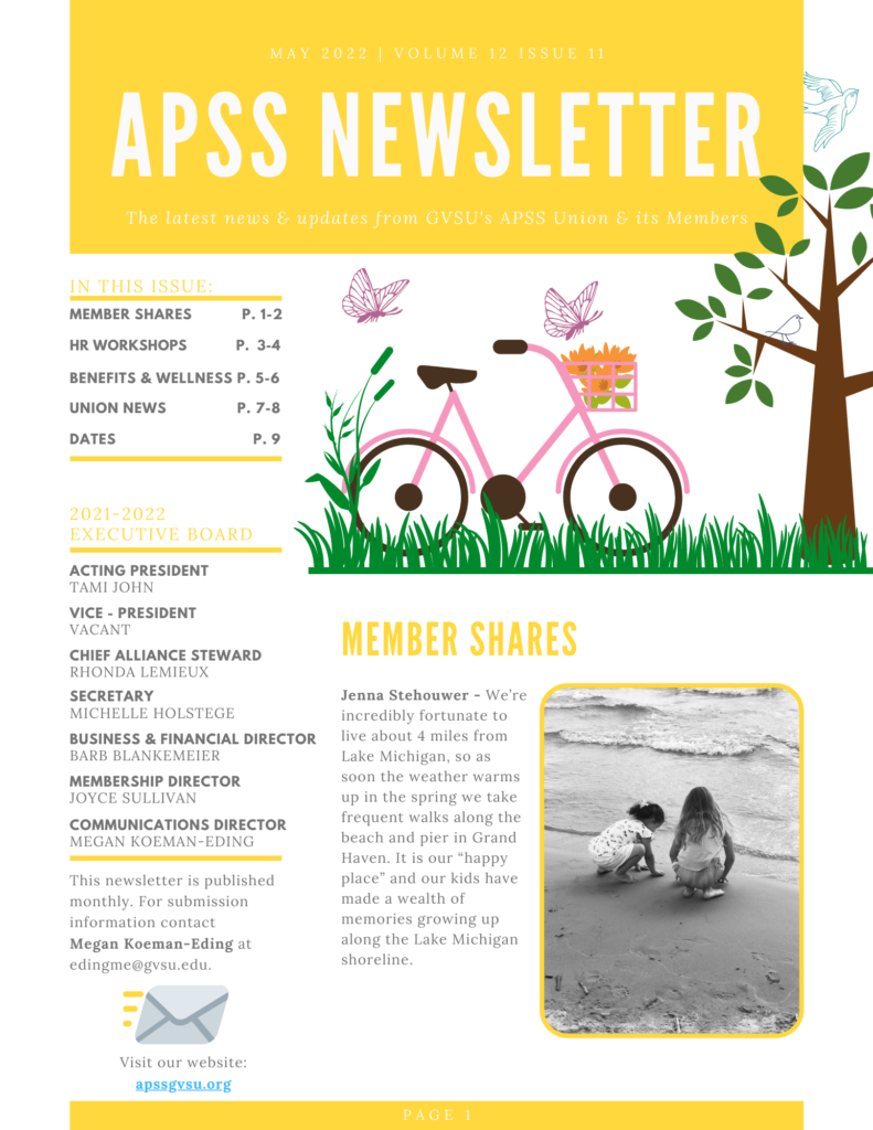 May APSS Newsletter front page