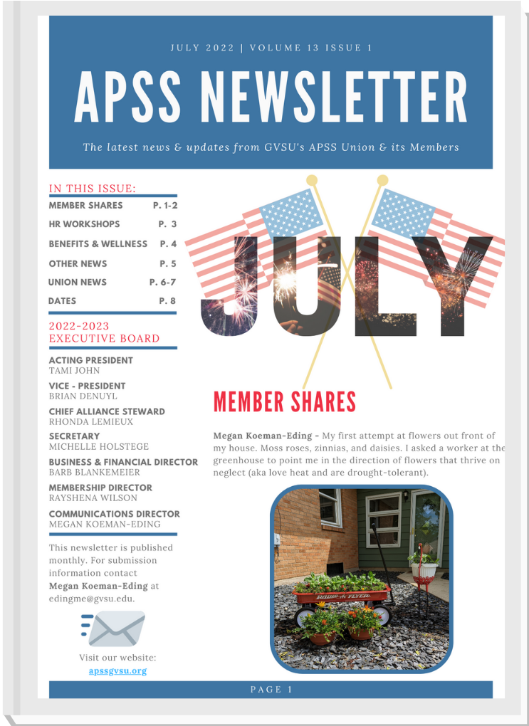2022 APSS Newsletter front page