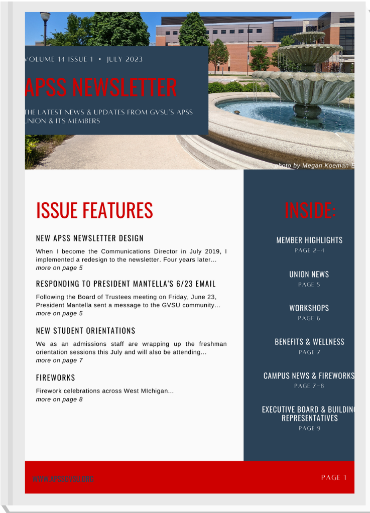 July 2023 APSS Newsletter front page